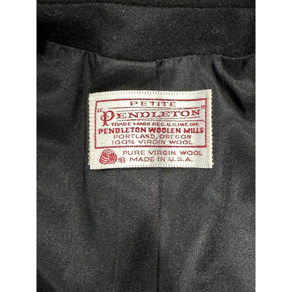 Vintage PENDLETON Black Petite Suit Blazer 100% Virgin Wool - Size 8 - Picture 11 of 11